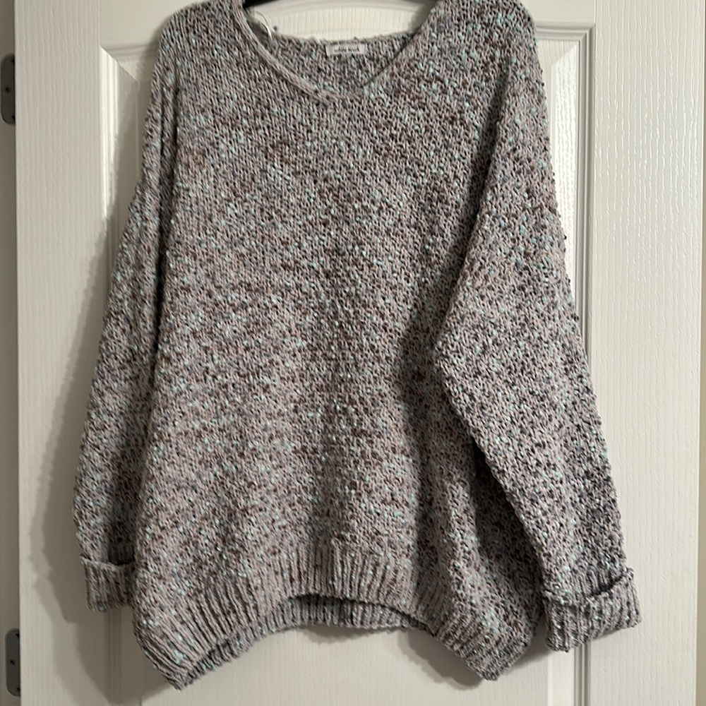 White Birch Sweater with Cuffed Sleeves-NWOT
